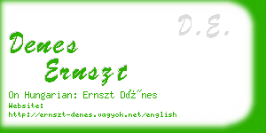 denes ernszt business card